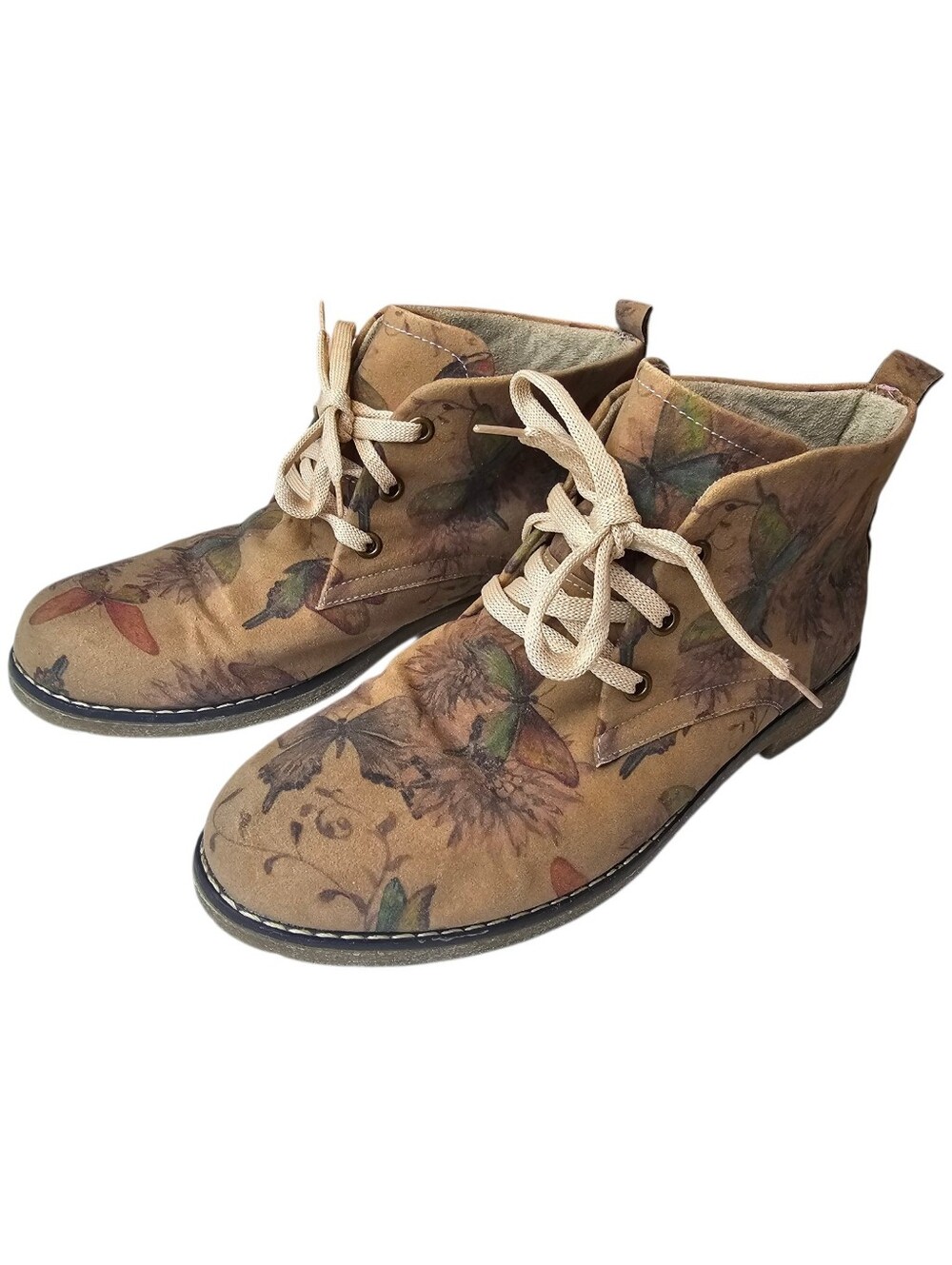 Goby Tan Lace Up Butterfly Boots